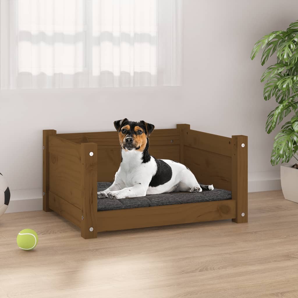 Cuccia per Cani Ambra 55,5x45,5x28 cm | Legno Massello di Pino Naturale