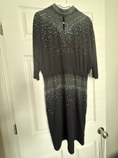 Nikibiki Black and silver rhinestone body con dress size Large women’s