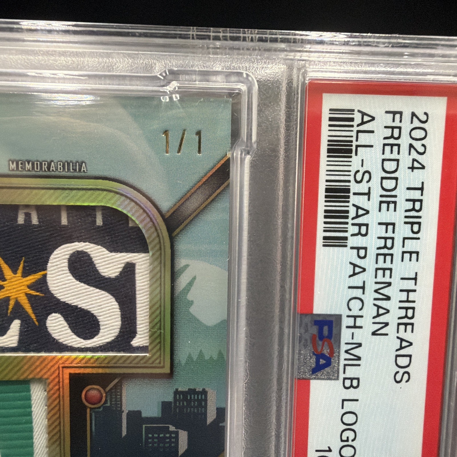 2024 Triple Threads Freddie Freeman 1/1 All-Star Game Worn Logoman Patch PSA 9 view 12