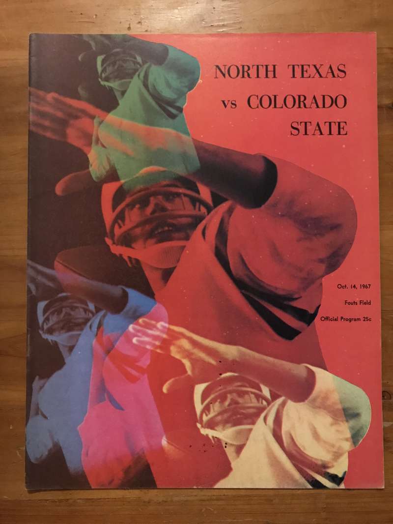 NORTH TEXAS COLORADO STATE COLLEGE FOOTBALL PROGRAM - 1967 - EX