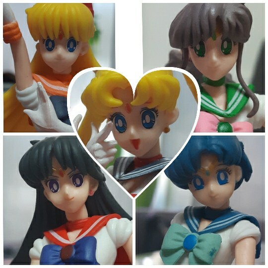 SAILOR MOON FIGURINES statuettes lot 5 pièces 17 Cm Collection manga