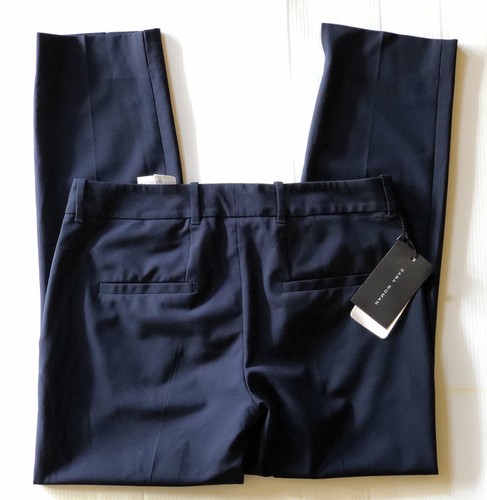 Zara Women's Navy Blue Work Slim Trousers Pants Size S - Picture 7 of 9