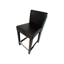 Il Legno Alto Stool Seed Leather Covered Black Bar Vintage 