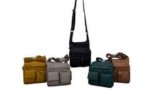 Napa Leather Multi Pocket Classic Cross Body Bag by Badbury & Oak