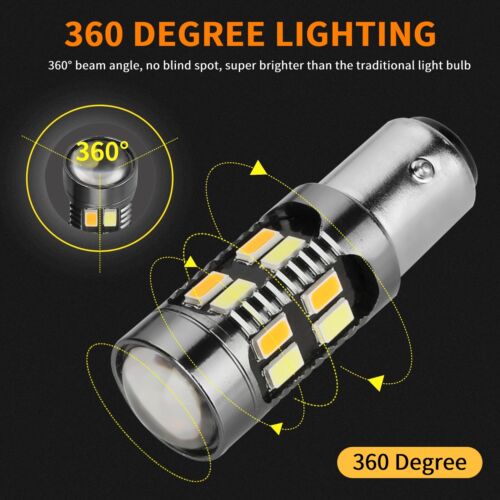 2X 1157 LED Amber/White DRL Switchback Turn Signal Indicator Parking Light Bulbs - Foto 4 di 11