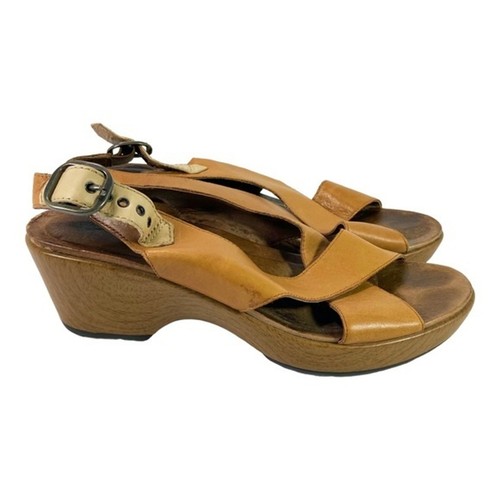 Dansko Jacinda caramel women’s leather wedge slingback sandals 40 EU 9.5 - 10 - Picture 6 of 11