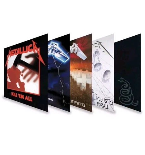 Lot of 5 Metallica Records Kill Em All Ride Lightning Master Puppets Justice All