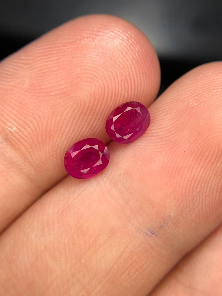 1.90 Ct Natural Untreat ruby pair Pinkish Red Color 2 Piece Gem's @ Afghanistan - Image 3 of 4
