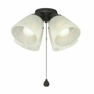 Harbor Breeze 4 Light Matte Black Ceiling Fan Light Kit Alabaster