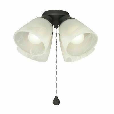 Harbor Breeze 4 Light Matte Black Ceiling Fan Light Kit Alabaster