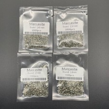 1000pcs 0.9~2mm Round Flat Back Loose Natural Marcasite Stone For DIY watch