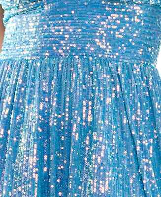 b darlin juniors lace back fit & flare dress B. Darlin Womens Juniors Sequined Mini Fit & Flare Dress Blue 13/14