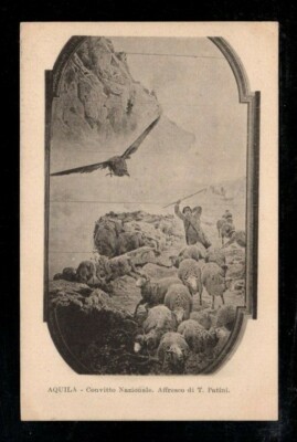 Postcard Eagle National Invitation Fresco by T. Patini O222