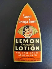 1939 Sweet Georgia Brown Lemon Lotion Label Valmor Black Americana Ephemera