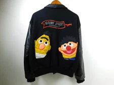 1980s Cast Owned SESAME STREET Varsity Jacket Coat Leather Wool Jim Henson Inter