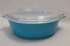 Vintage Pyrex Glass #471 Blue Moon Landing Opal Glass Casserole Dish Lid 1 Pint