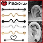 14g Heart Wave Industrial Bar Ear Cartilage Barbell Ring Earring Piercing 1PC