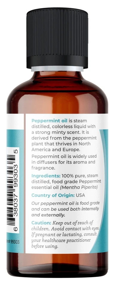 Viva Doria 100% Pure Northwest Peppermint Oil, Food Grade, 1 Fl Oz (30 mL) - Image 3 of 4