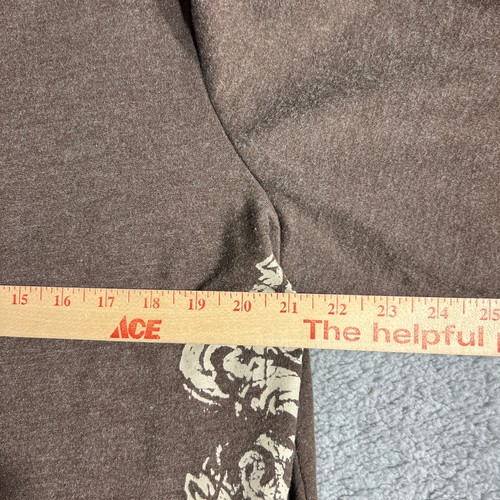 Vintage Y2K Grunge Style Pattern Brown Full Zip Up Women's Jacket Hooded Size XL - Picture 7 of 8