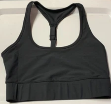 Natori Solid Cropped Top Sports Bra Black XS NEW