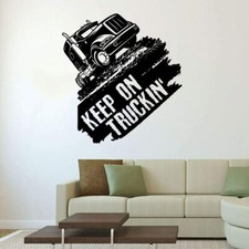 Keep On Trucking Truck Trucks Quote Wall Sticker Home Room Vinyl Art Decal Decor