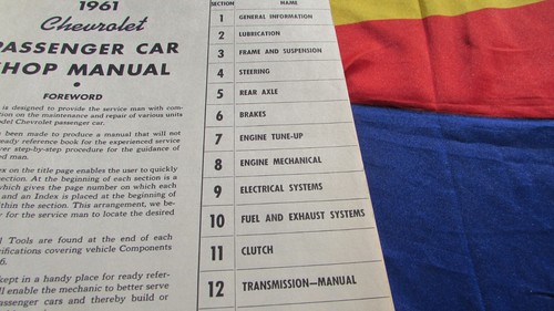 FACTORY CHEVROLET COMPLETE SERVICE/REPAIR MANUAL 1961 PASSENGER CAR MODELS - Foto 8 di 10