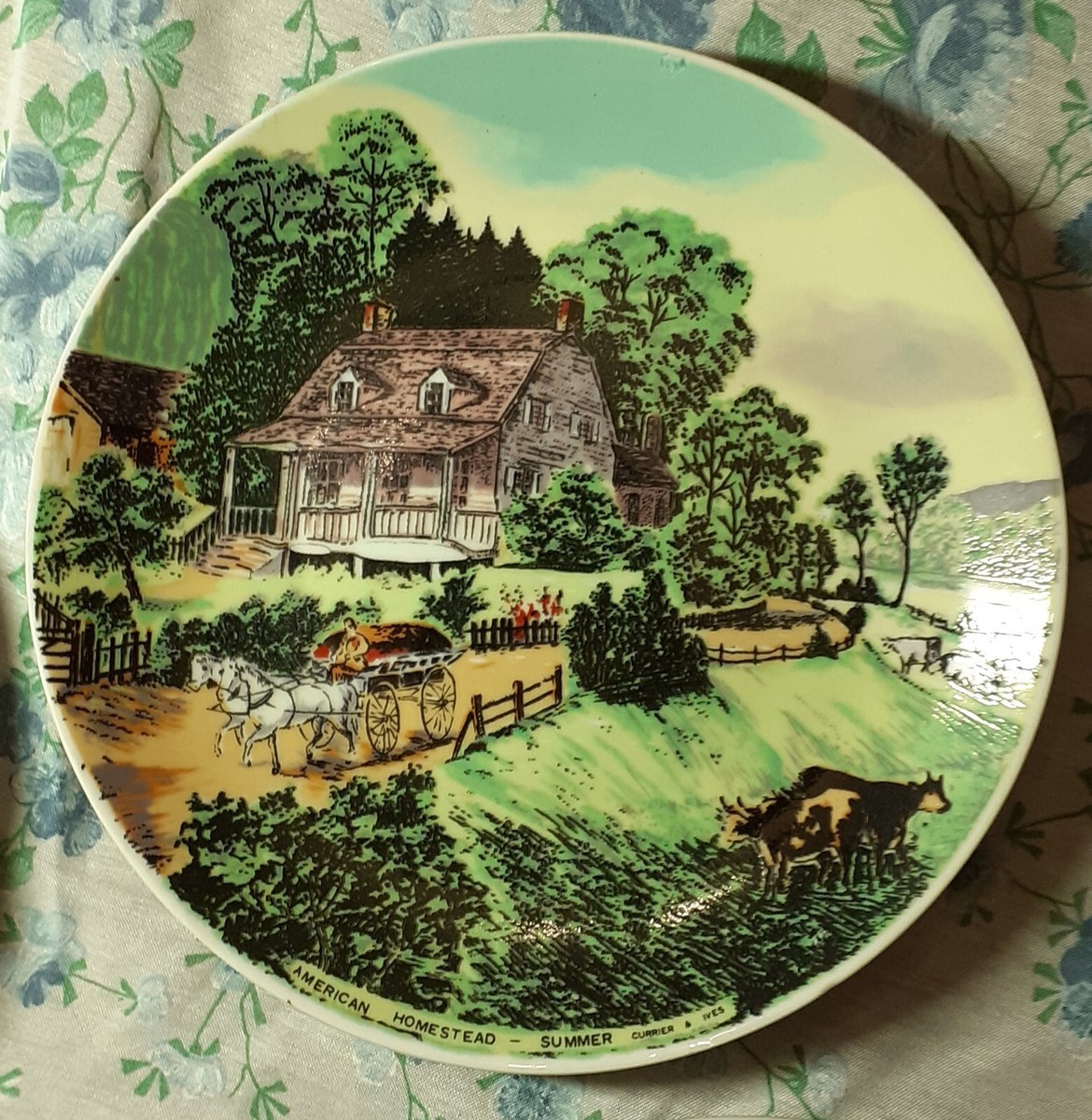 Lot 4 ASSIETTES Parlantes Faïence Digoin Sarreguemines - Ville de Lyon