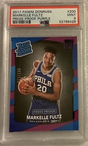 2017 Donruss Rated Rookie Press Proof Purple /199 Markelle Fultz #200 Rookie RC