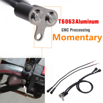 CNC Dual Momentary Motorcycle Switch Push Button Screw Mount f/ LED Engine Start