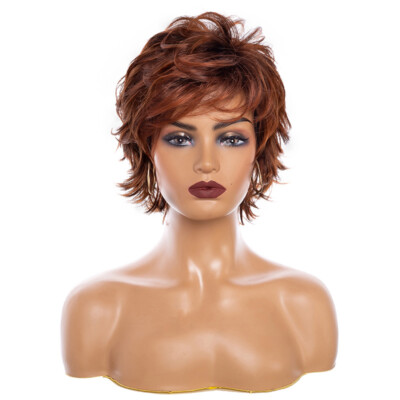 Frauen Frauen natürliche kurze gerade gewellte lockige Pixie Cut BOB Perücken Haar volle Perücke