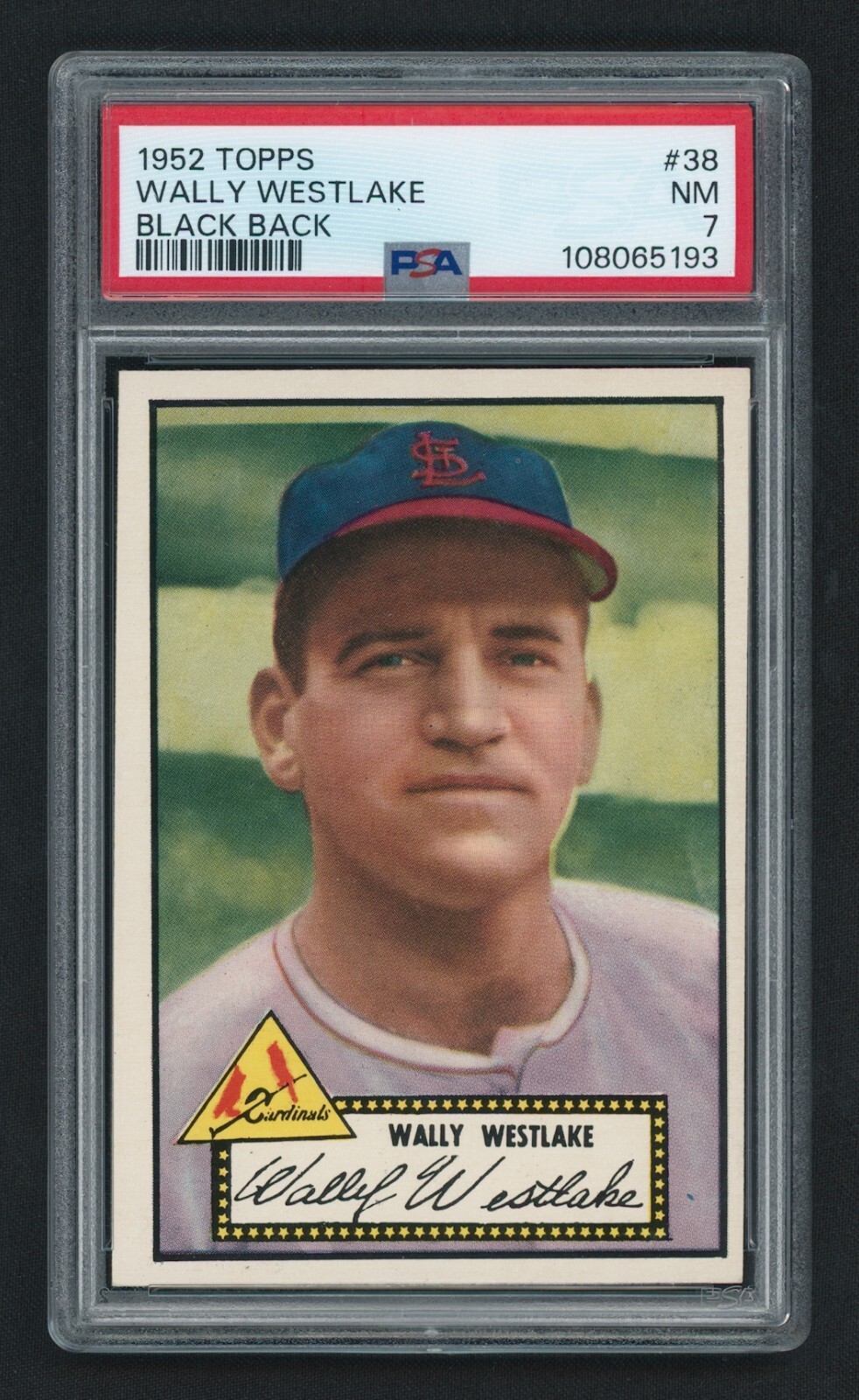 1952 Topps #38 Wally Westlake Black Back PSA 7 NM