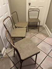 4 Vintage Cosco Kitchen GateFold Folding Dinette Chairs Original 1950s Retro