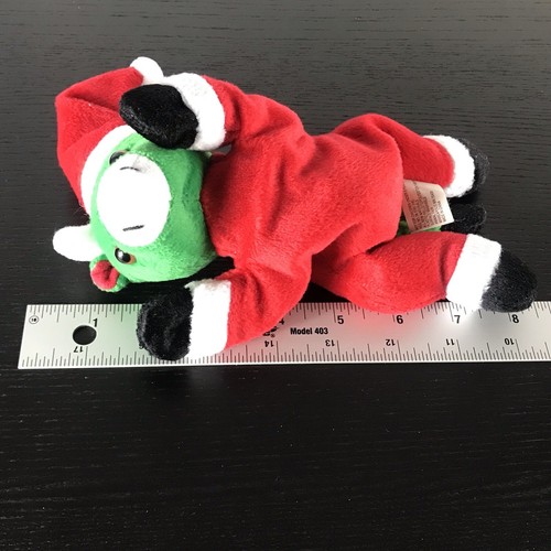 KEMPS IT'S A COW JINGLES THE GREEN COW CHRISTMAS SANTA PLUSH STUFFED ANIMAL - Picture 7 of 8