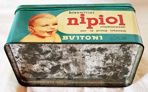 BUITONI - "BISCOTTINI NIPIOL" - ANNI ' 60 - Rara Scatola Latta Per FARMACIE - Foto 7 di 10