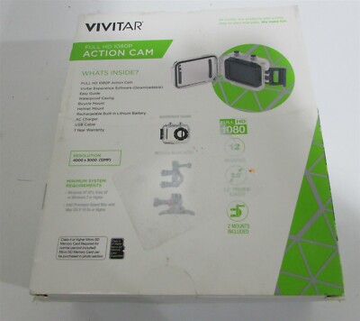 Caméra D'action Vivitar Full HD Rouge – 12MP, 1080p, étanche, Modèle DVR786HD