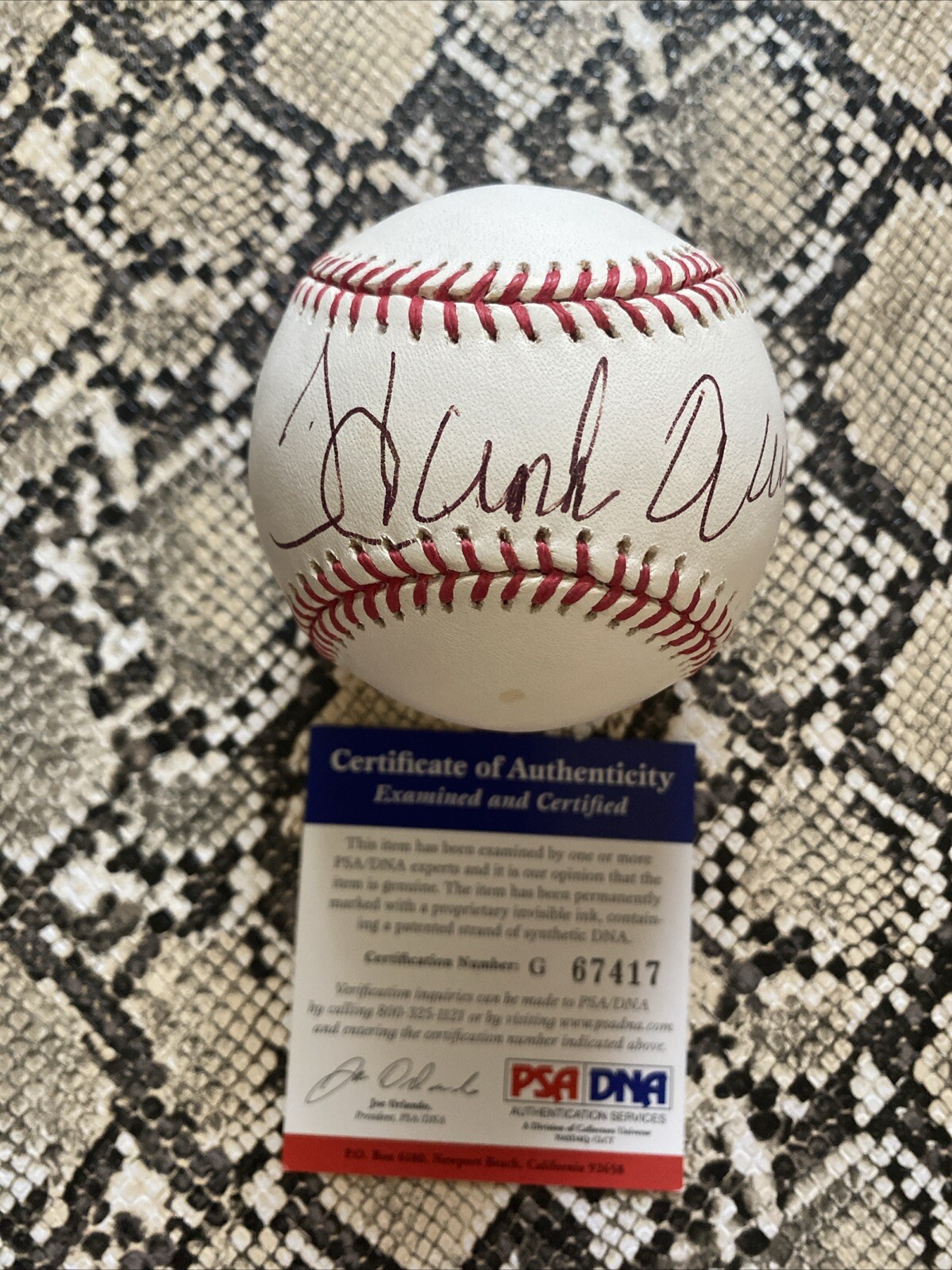 Hank Aaron Autographed Signed BASEBALL BALL PSA COA SWEETSPOT BRAVES HOF 