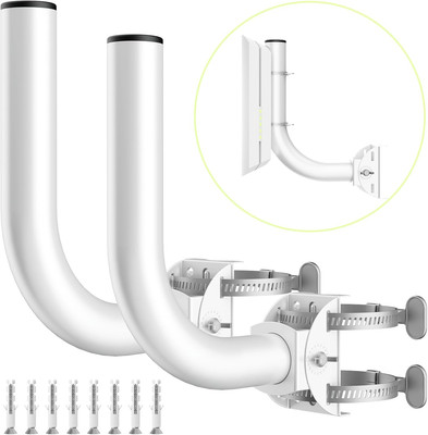 Universal Wireless Bridge Bracket Mount, 2-Pack J Pole Mounts, 180 Adjustable Wa