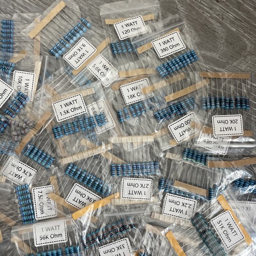 lot 540 Pieces 1 Watt 1% Metal Film Resistors Ohm Mix Various Value  #S-17 - Picture 4 of 6