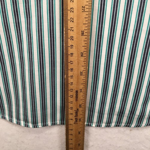 THOMAS DEAN Men's Shirt Size XL Striped Blue Flip Cuff - Picture 10 of 13