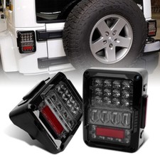 Pair Rear Led Tail Lights Brake Reverse Turn Signal For Jeep Wrangler Jk 2007-18