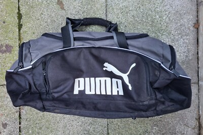 バッグ 90s Vintage Puma Leather Boston Bag Puma Boston Bag Bicolor Leather Red & Blue H9.8x15.3x6in Used