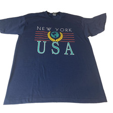 Vintage 90s New York USA Spell Out Vintage T-Shirt Best Made in USA single stitc