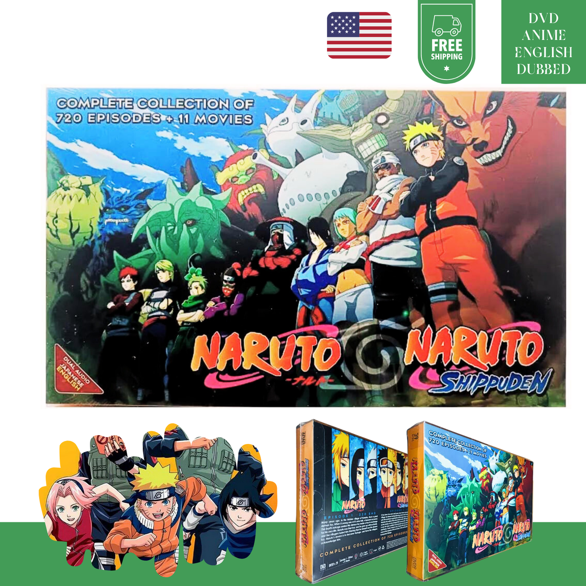 AAALIVE他11枚DVDセット DVD Anime Naruto Shippuden Complete TV Series Vol.1-720 End Free