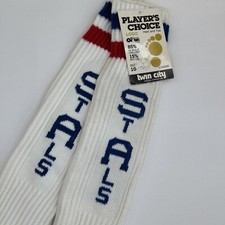 VTG 80s Twin City Crew Socks St. Al's 10-14 NWT Orlon Striped Over Calf USA TCK.