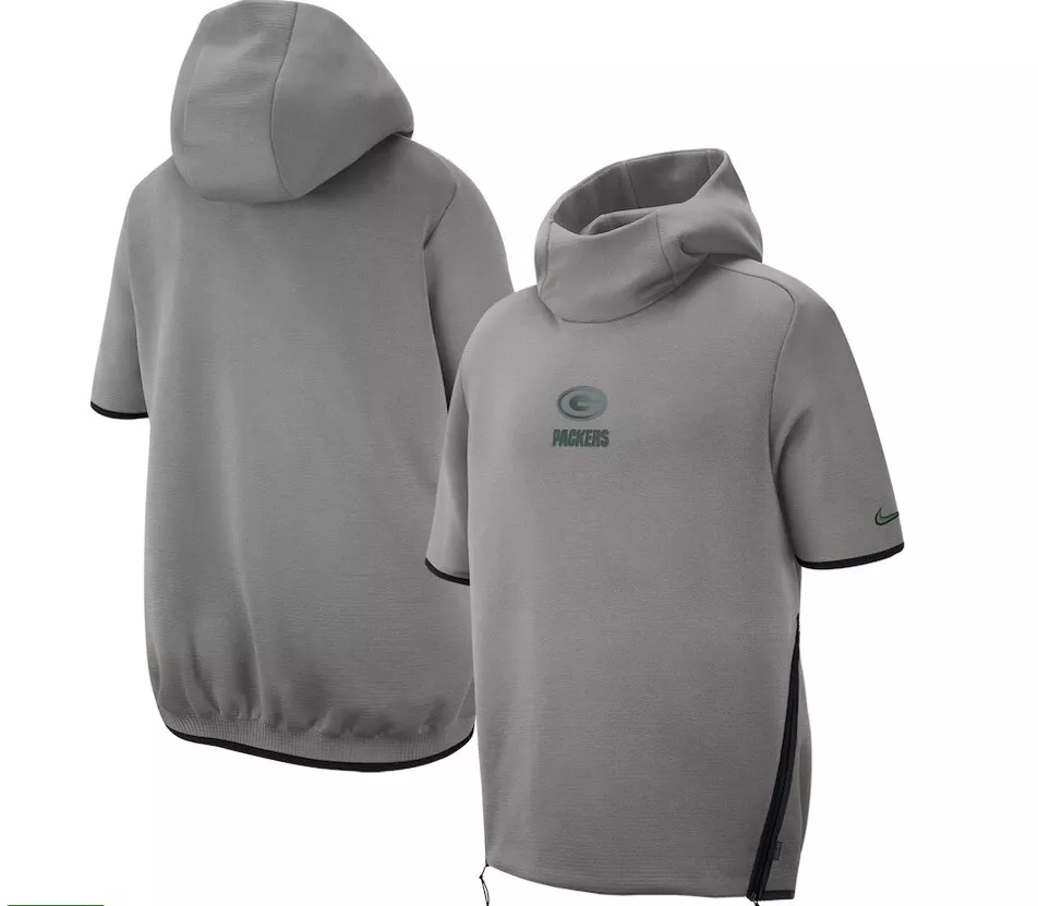 Green Bay Packers Nike On Field Short Sleeve Sweatshirt Hoodie S L