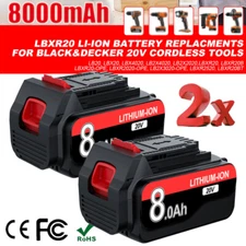 2Pack 20V Battery 8.0Ah for Black and Decker LB2X4020 MAX Lithium Ion LBXR20 NEW