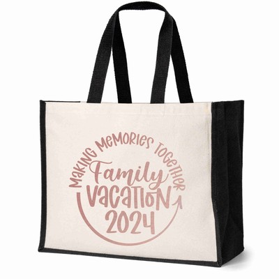 Familienurlaub Strand Tragetasche Tasche ideal für Urlaub Reise Damen Canvas Shopper