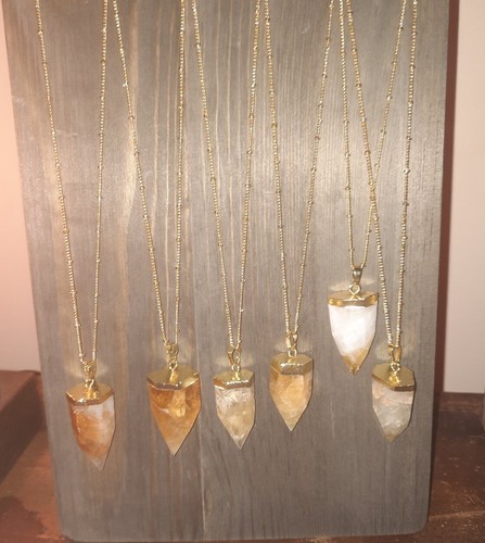 18k Plated Gold Citrine Necklace - Picture 3 of 3