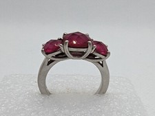 Sterling Silver 925 Faceted Ruby  lab  Ring Size 7