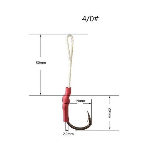Ganchos de Asistencia Negro Acero Inoxidable Jigging Gancho de Pesca con Línea PE 1/0#-10/0# - Imagen 21 de 27